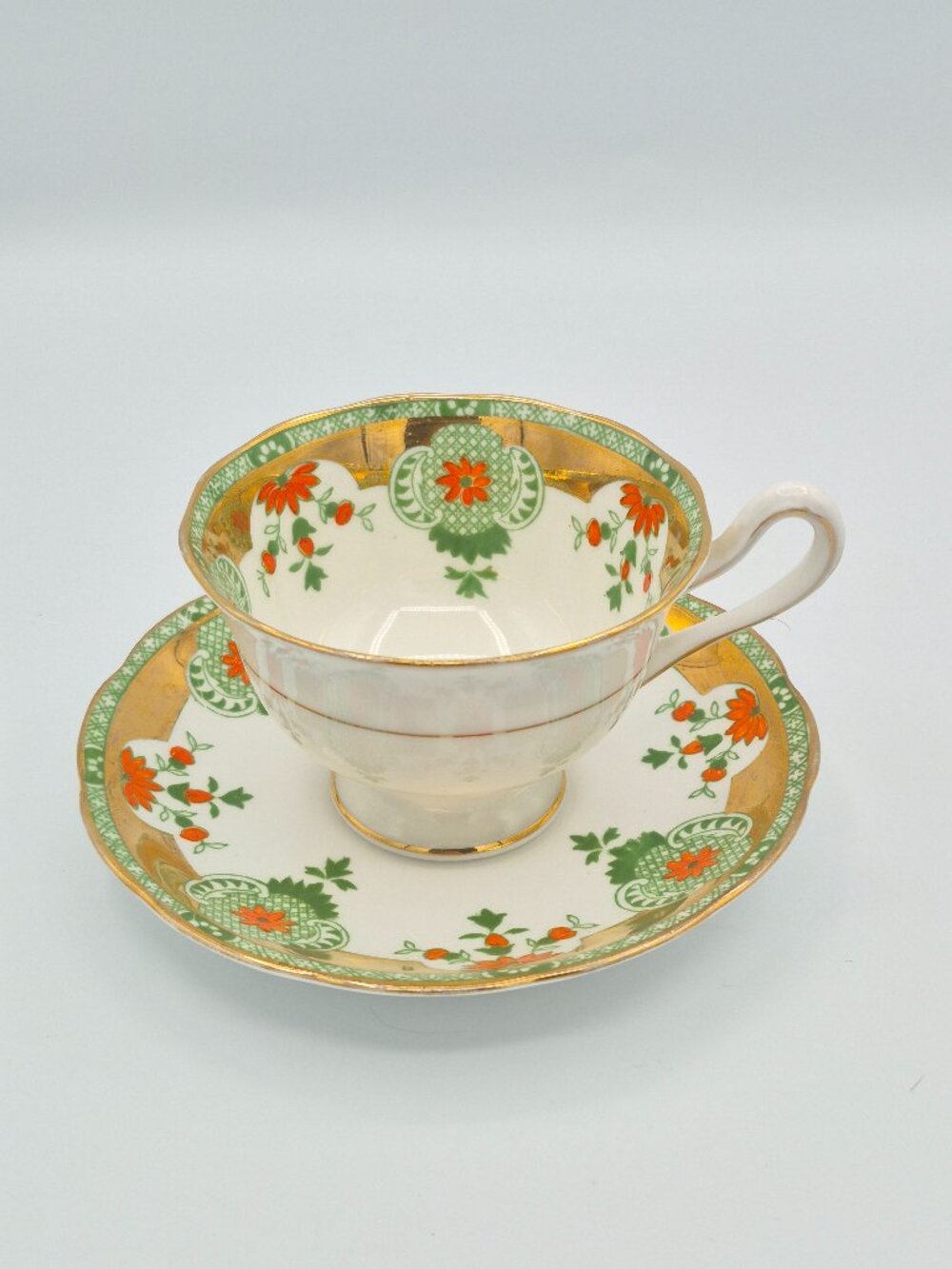 Art Deco Royal Albert Crown China Wembley Tea Cup & Saucer
